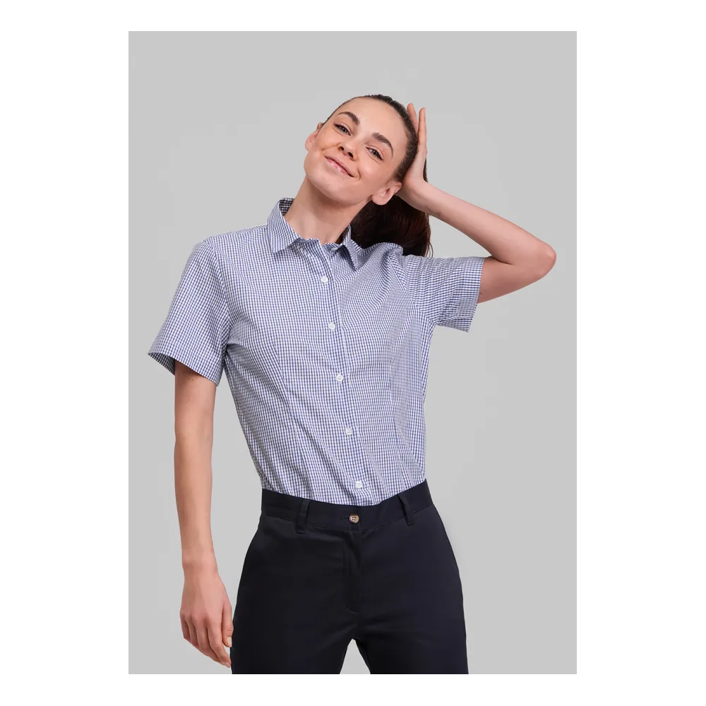 CAMISA MUJER M/C CUADROS