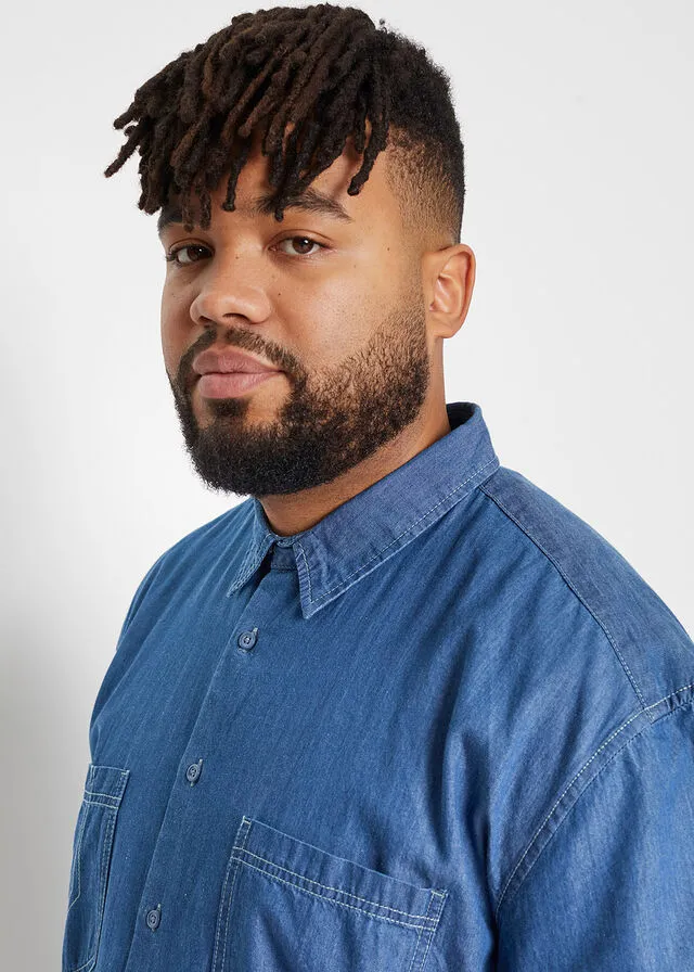 Camisa vaquera de manga corta con corte holgado Denim