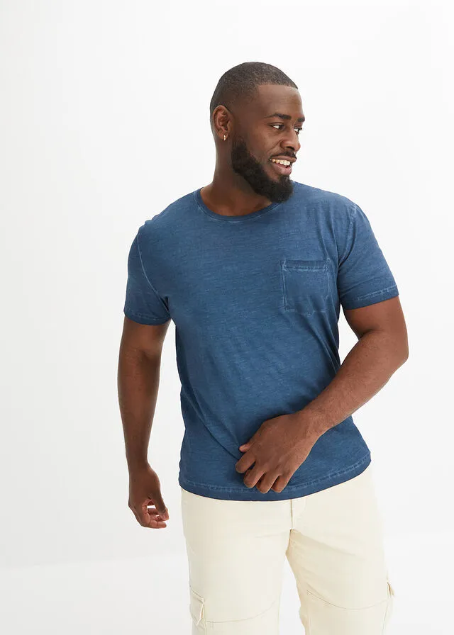 Camiseta con aspecto lavado Azul oscuro