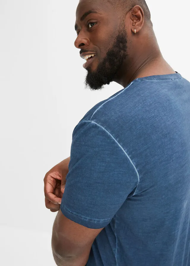 Camiseta con aspecto lavado Azul oscuro