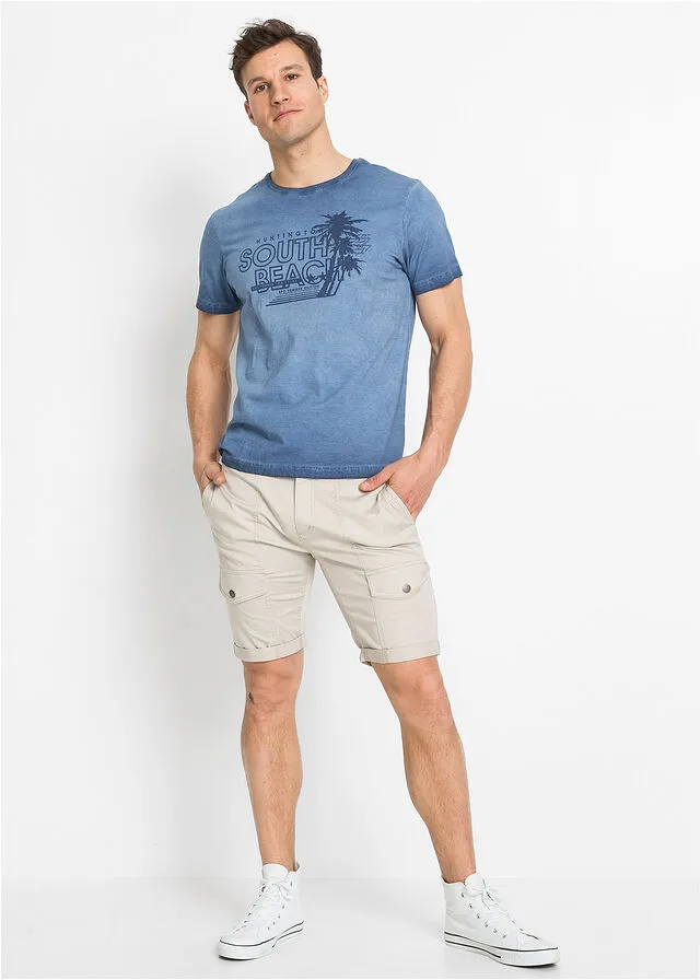 Camiseta con efecto desgastado índigo