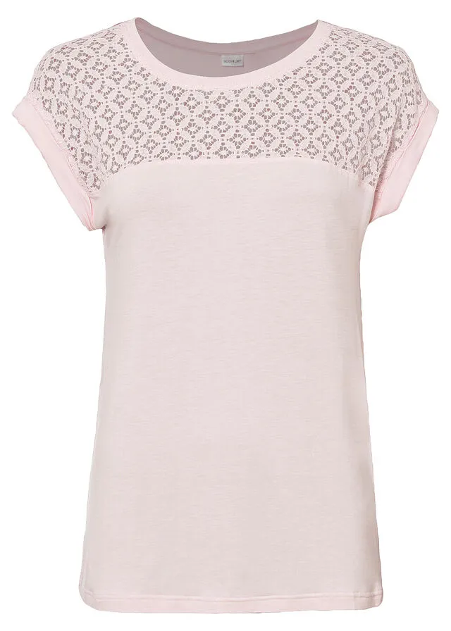 Camiseta con encaje Rosa claro