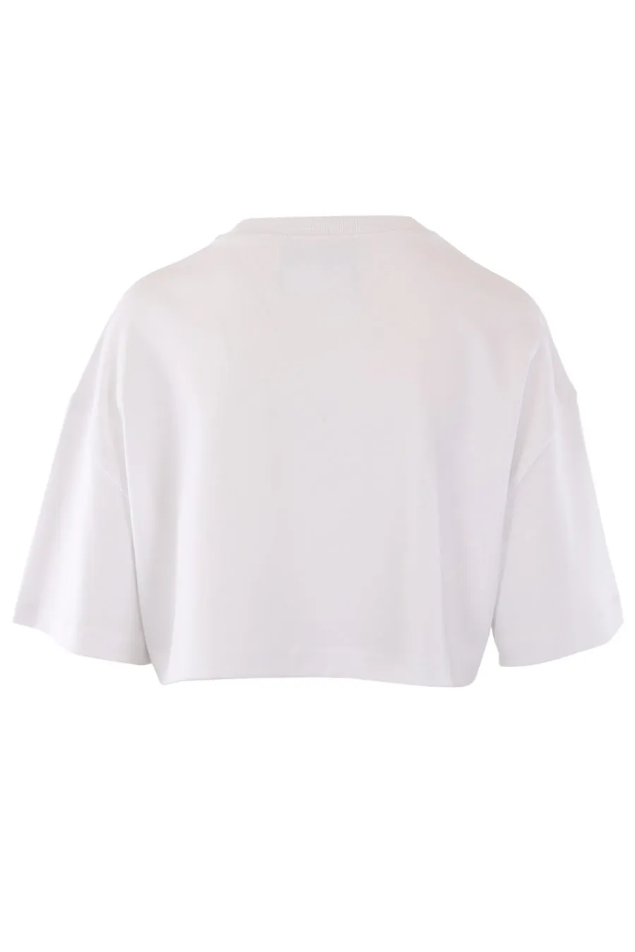 Camiseta corta blanca con logo flores