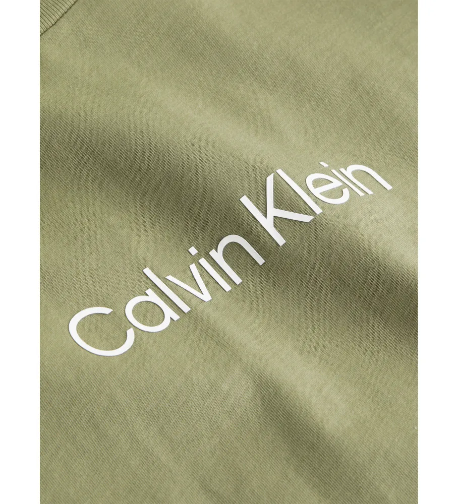 Camiseta De Algodón Con Logo verde