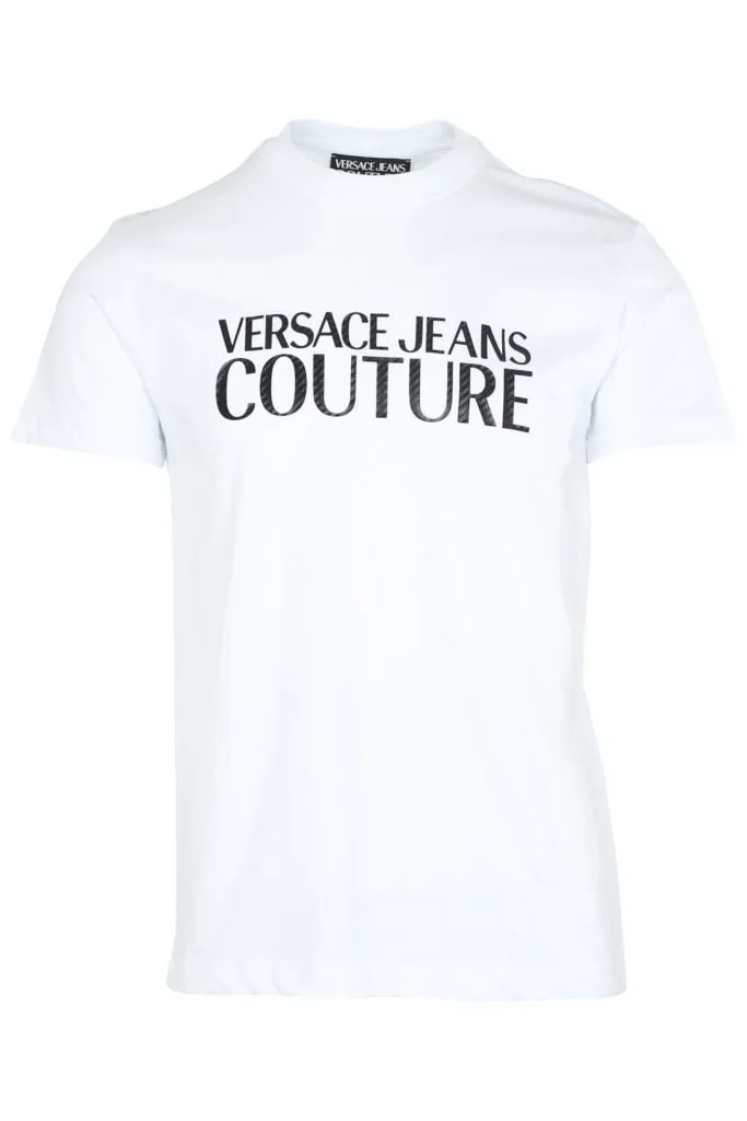 Camiseta de manga corta blanca con logo negro