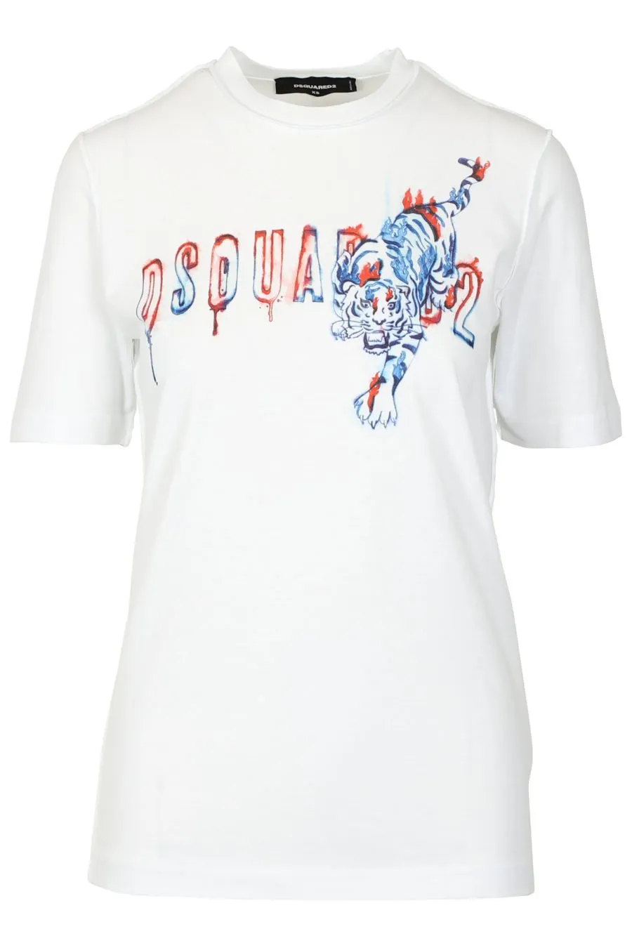 Camiseta de manga corta blanca con tigre