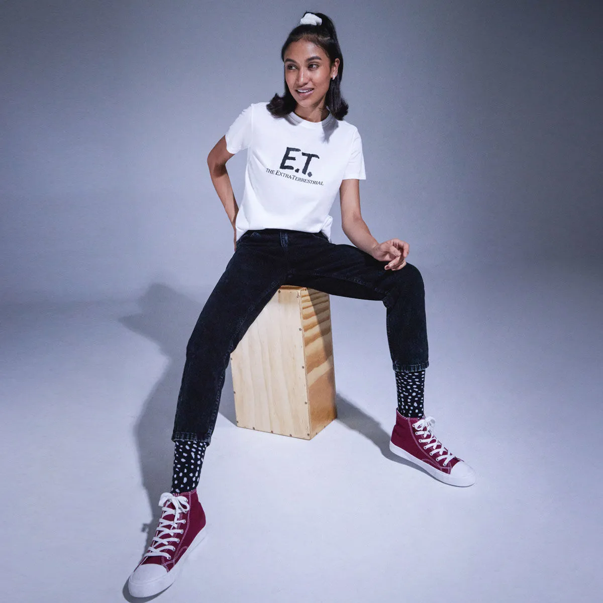 Camiseta Estampada Cuello Redondo Para Mujer