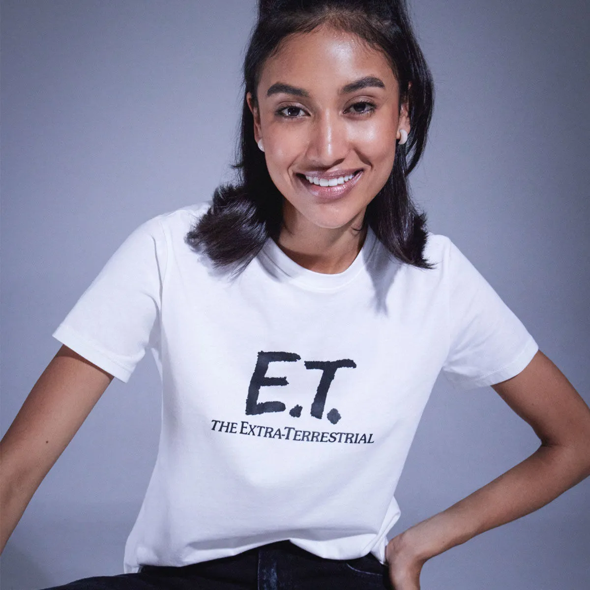 Camiseta Estampada Cuello Redondo Para Mujer