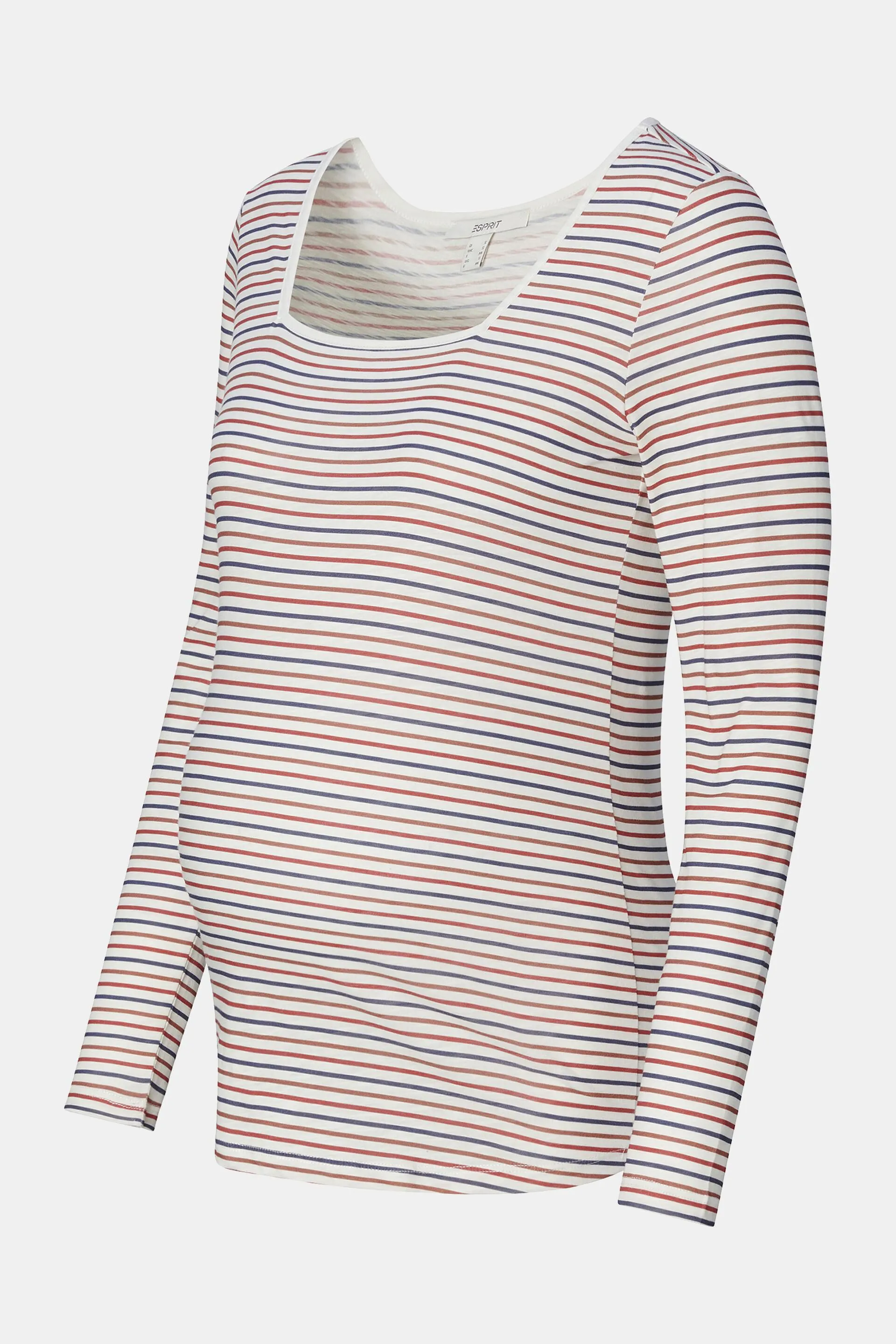 Camiseta estilo maternidad a rayas y cuello cuadrado