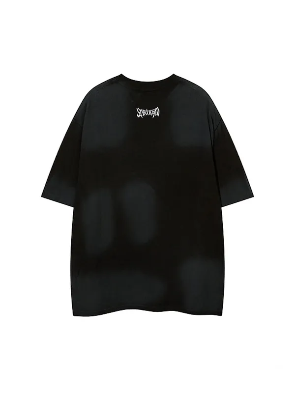 Camiseta extragrande de manga corta con estampado Tie Dye para hombre