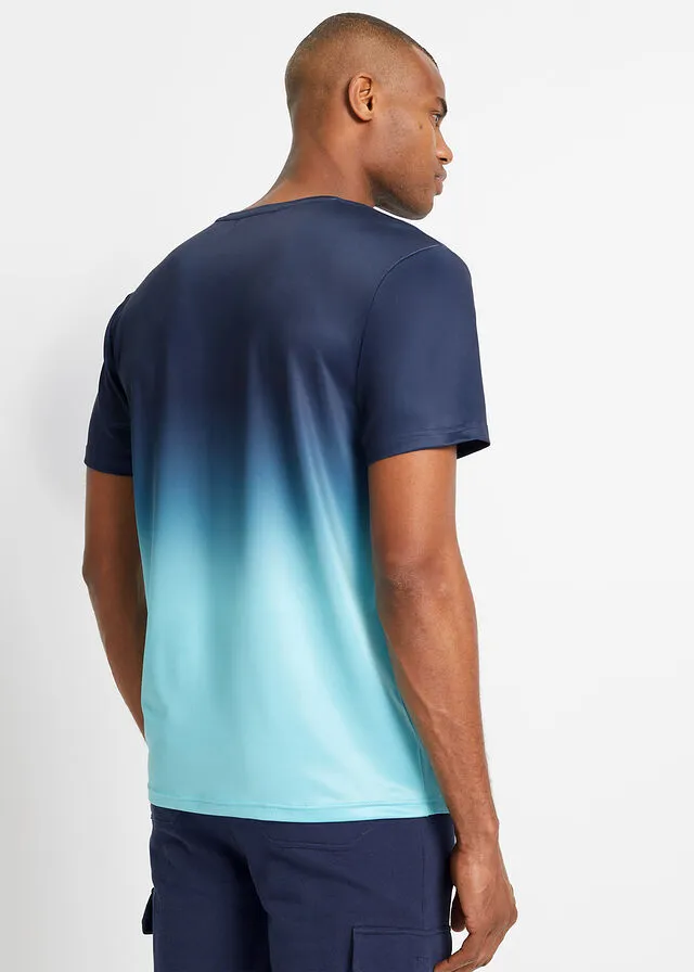 CAMISETA FUNCIONAL CON DEGRADADO CROMáTICO AZUL MARINOCELESTE