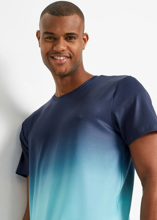 CAMISETA FUNCIONAL CON DEGRADADO CROMáTICO AZUL MARINOCELESTE