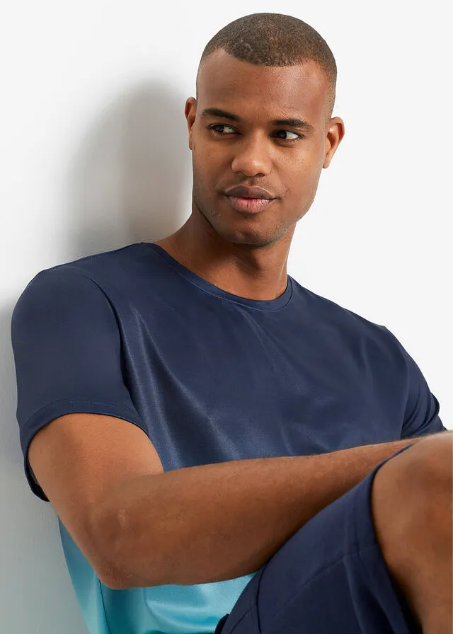 CAMISETA FUNCIONAL CON DEGRADADO CROMáTICO AZUL MARINOCELESTE