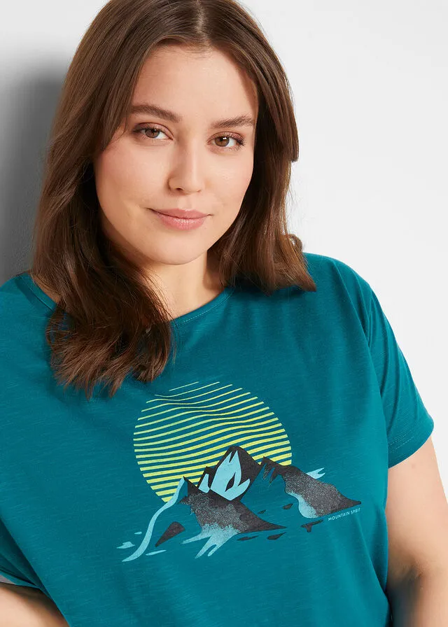 Camiseta funcional, secado rápido, 2 unidades turquesa profundo+negro