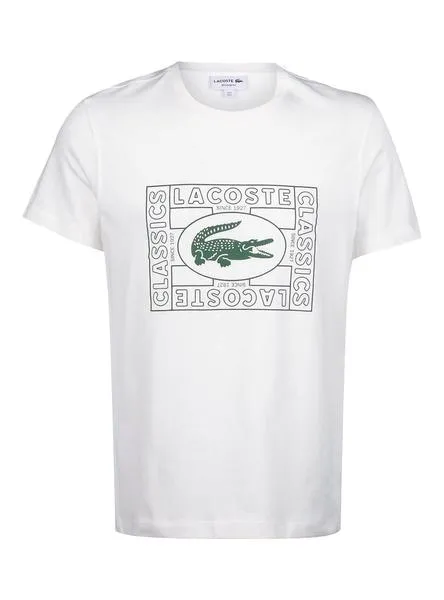 camiseta lacoste vintage blanco para hombre