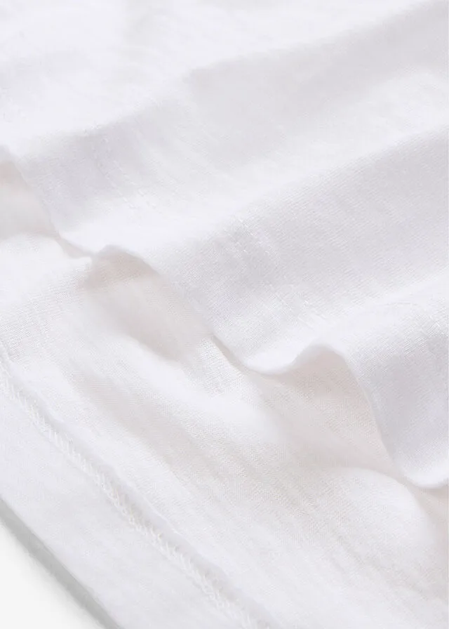 Camiseta larga estilo boxy de manga corta Blanco