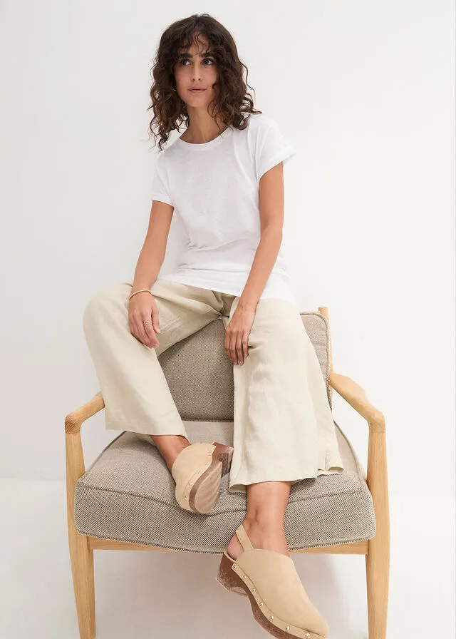 Camiseta larga estilo boxy de manga corta Blanco