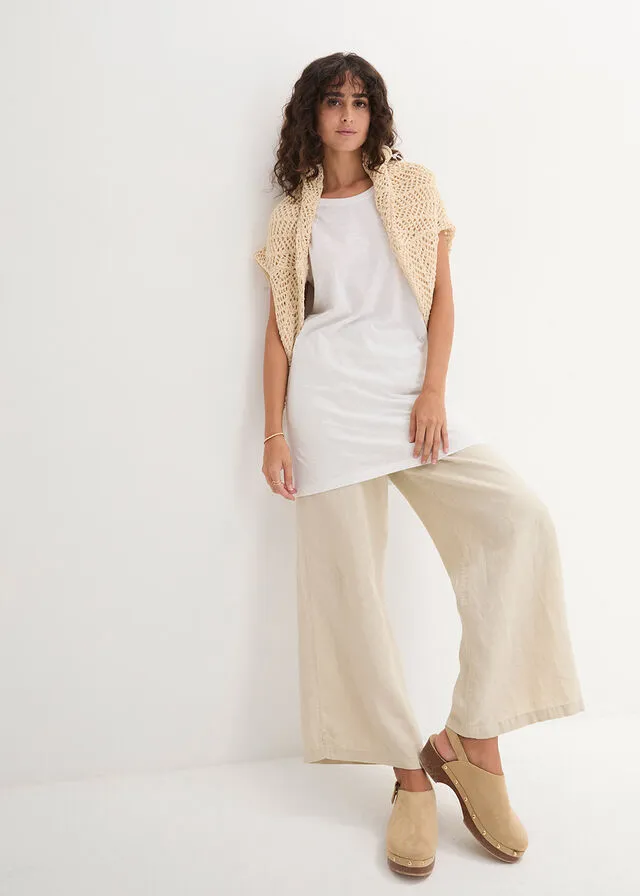Camiseta larga estilo boxy de manga corta Blanco