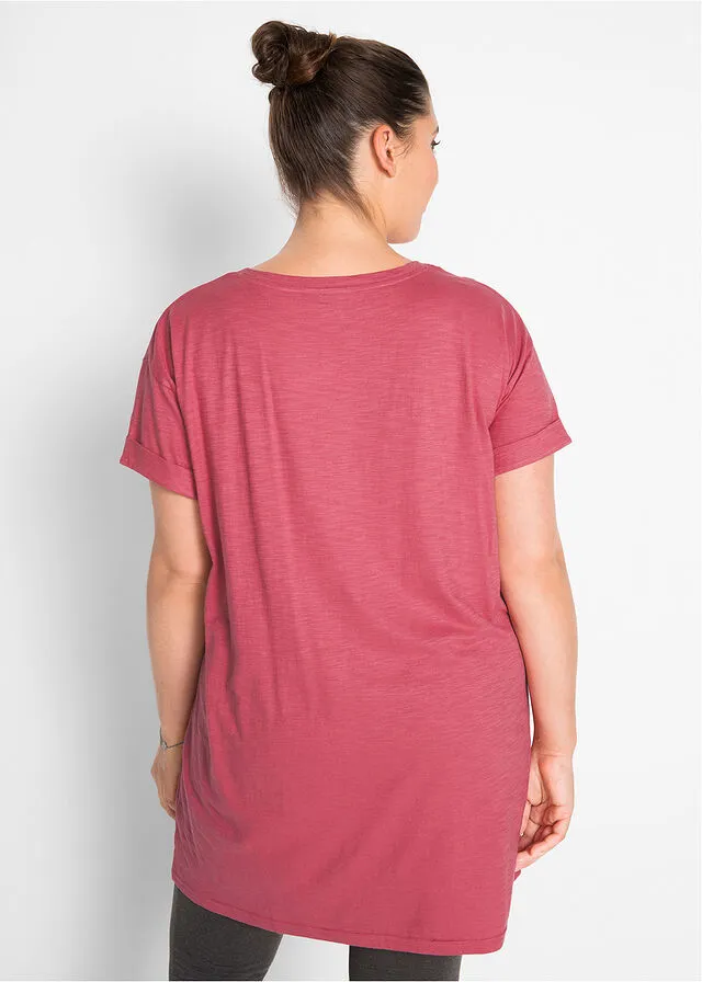 Camiseta larga estilo boxy de manga corta Esmeralda