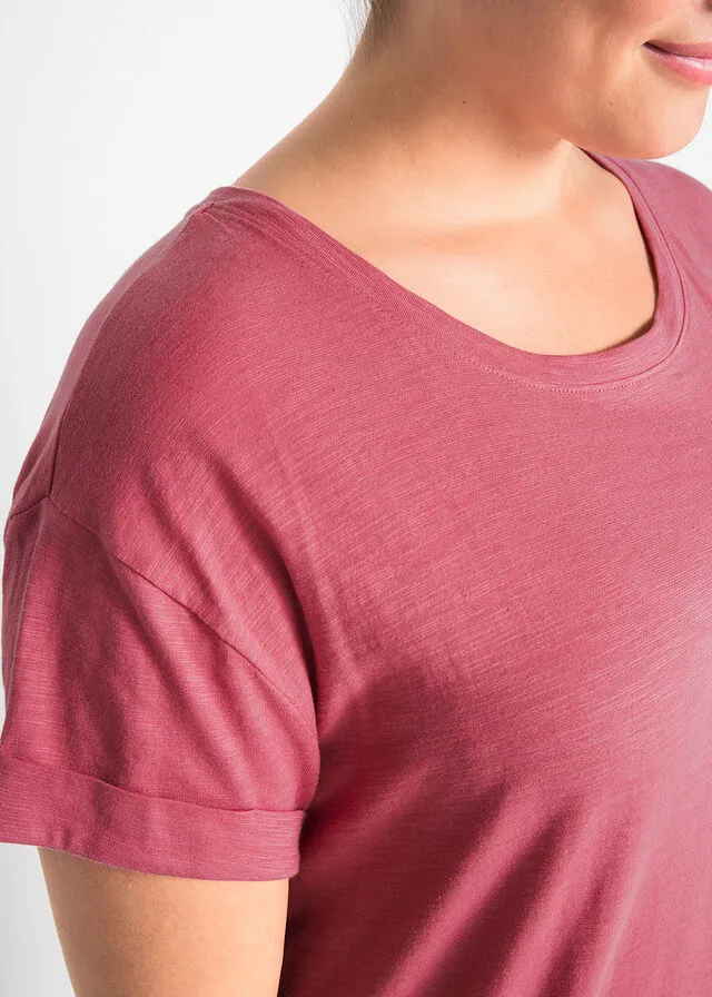 Camiseta larga estilo boxy de manga corta Esmeralda
