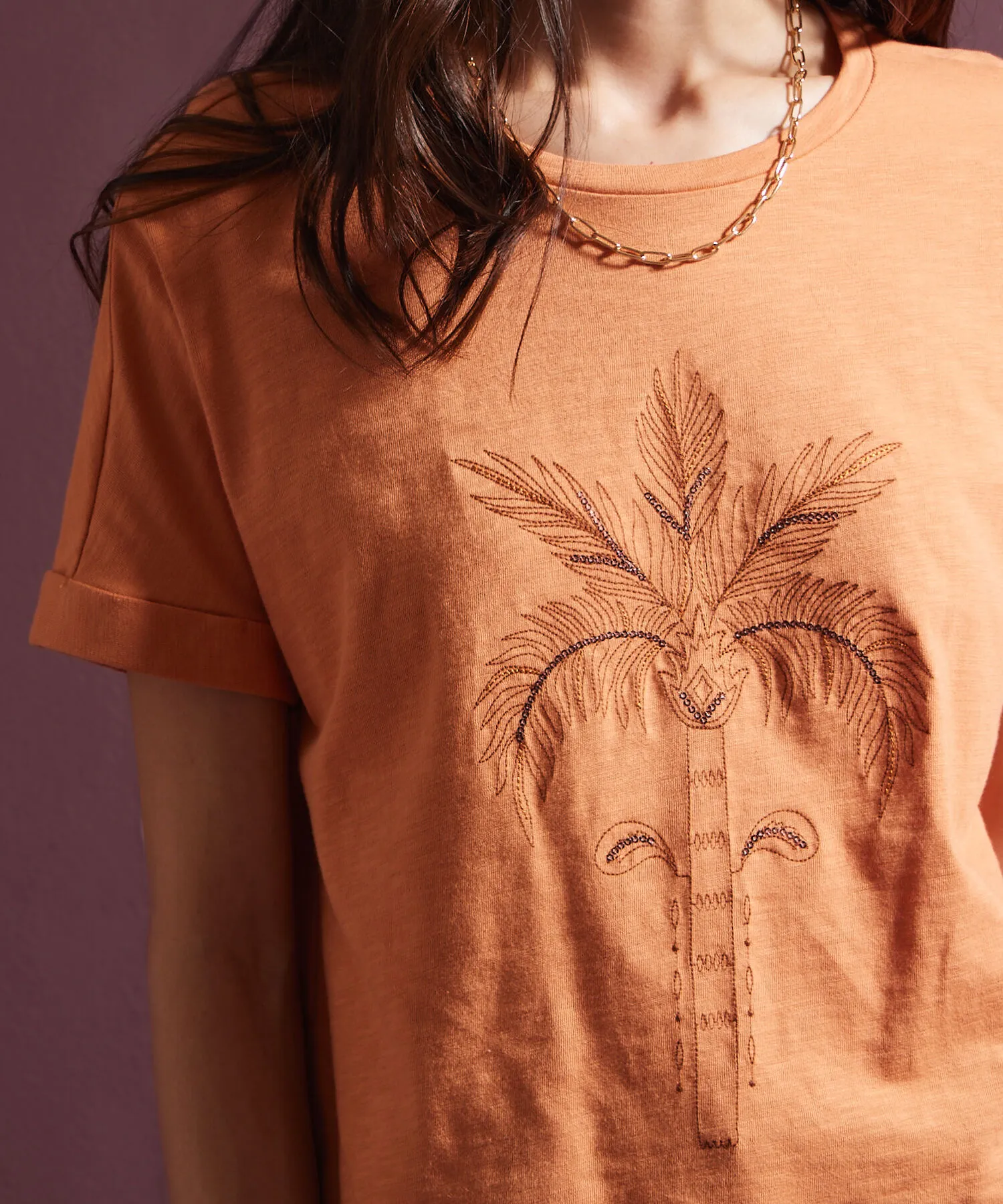 CAMISETA MANGA CORTA CUELLO REDONDO UNICOLOR