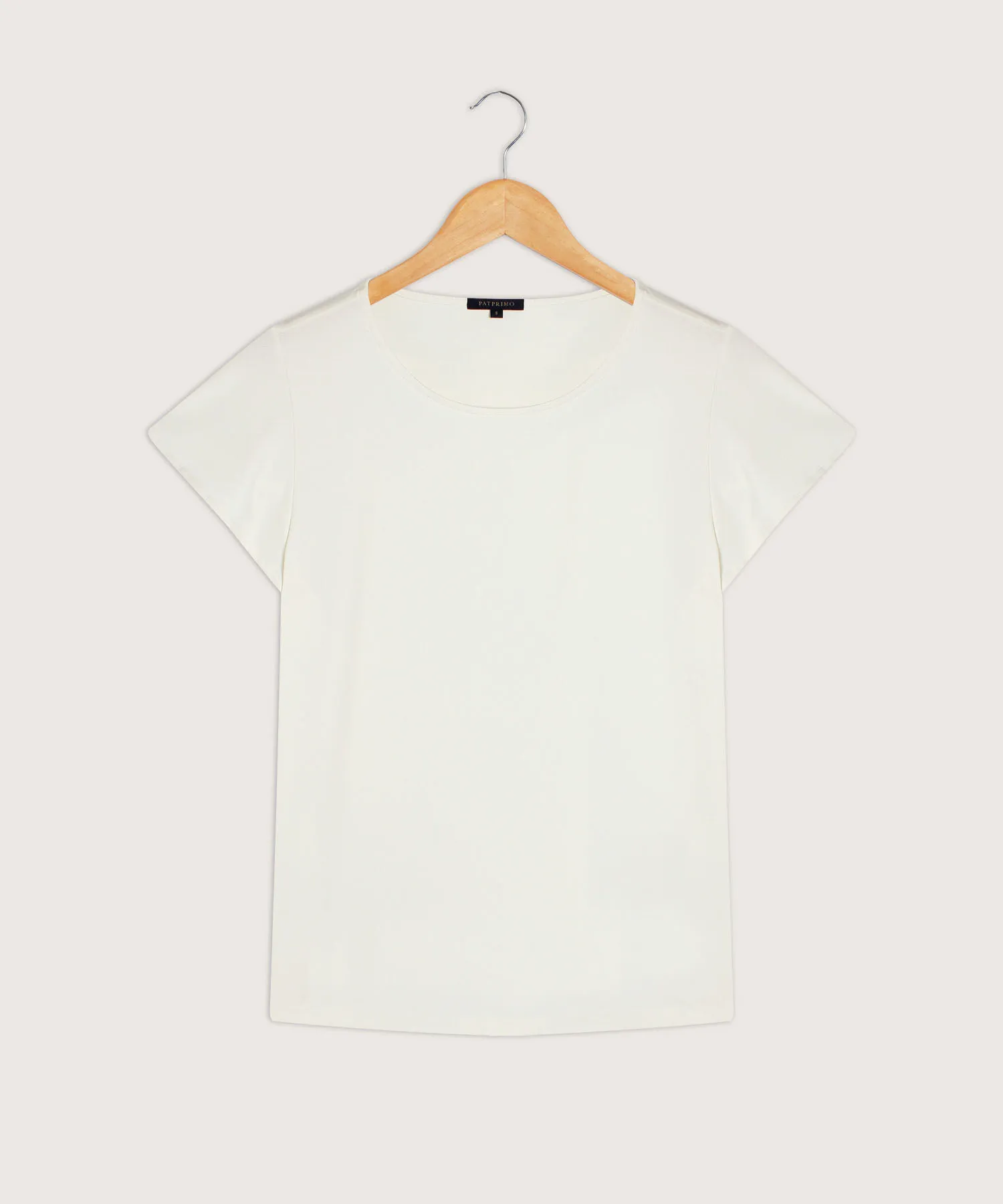 CAMISETA MANGA CORTA UNICOLOR CON CUELLO REDONDO
