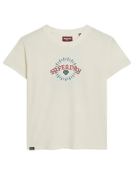 Camiseta Superdry Tattoo Blanco Para Mujer