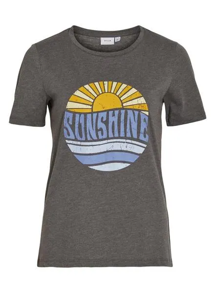 Camiseta Vila Sunshine Gris Para Mujer