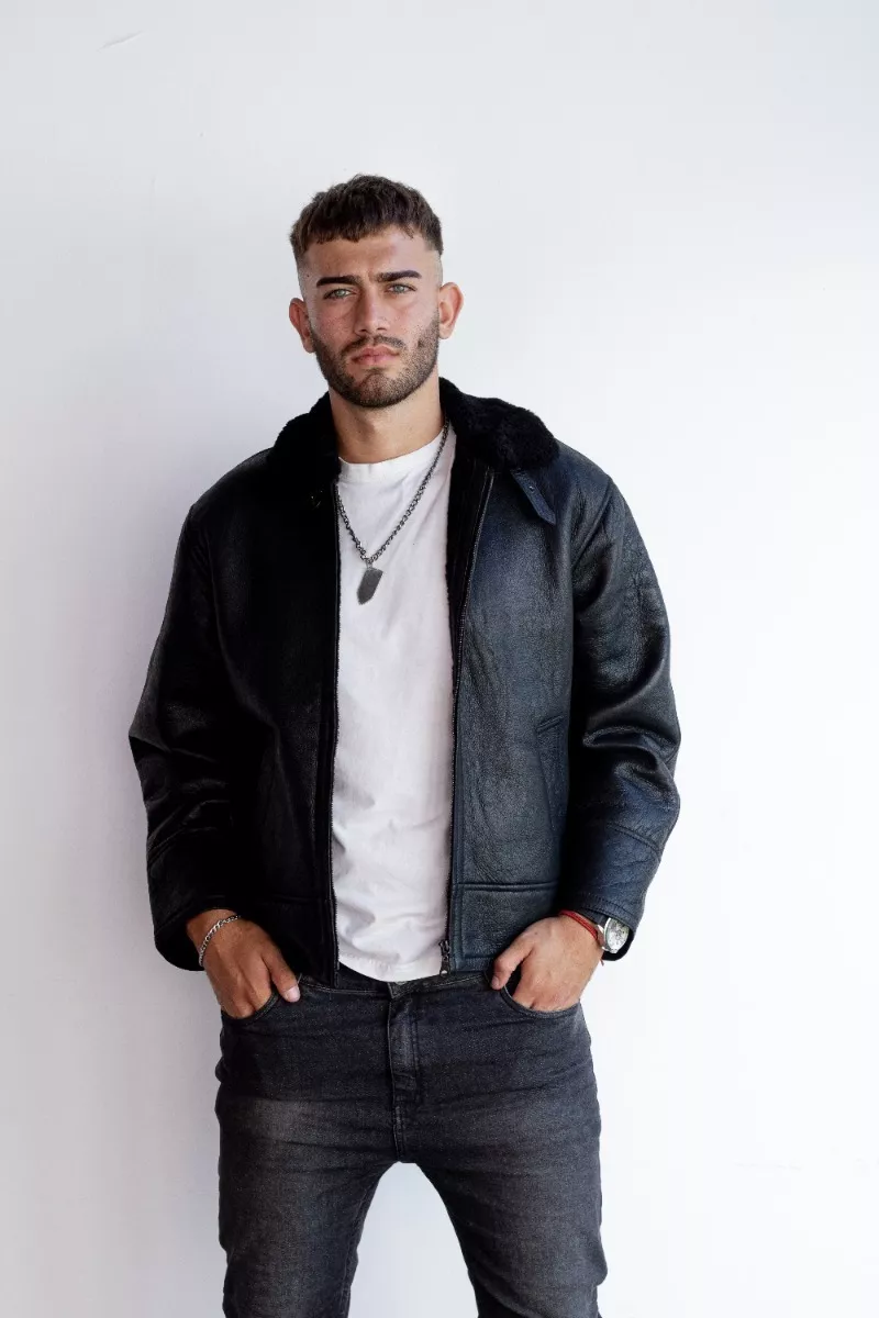 CAMPERA DE CUERO DE OVEJA 100% LEGITIMO DE HOMBRE  ART: KLM