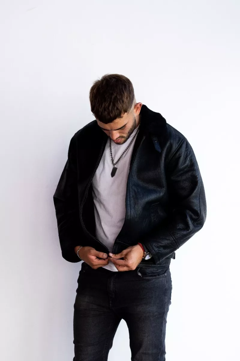 CAMPERA DE CUERO DE OVEJA 100% LEGITIMO DE HOMBRE  ART: KLM