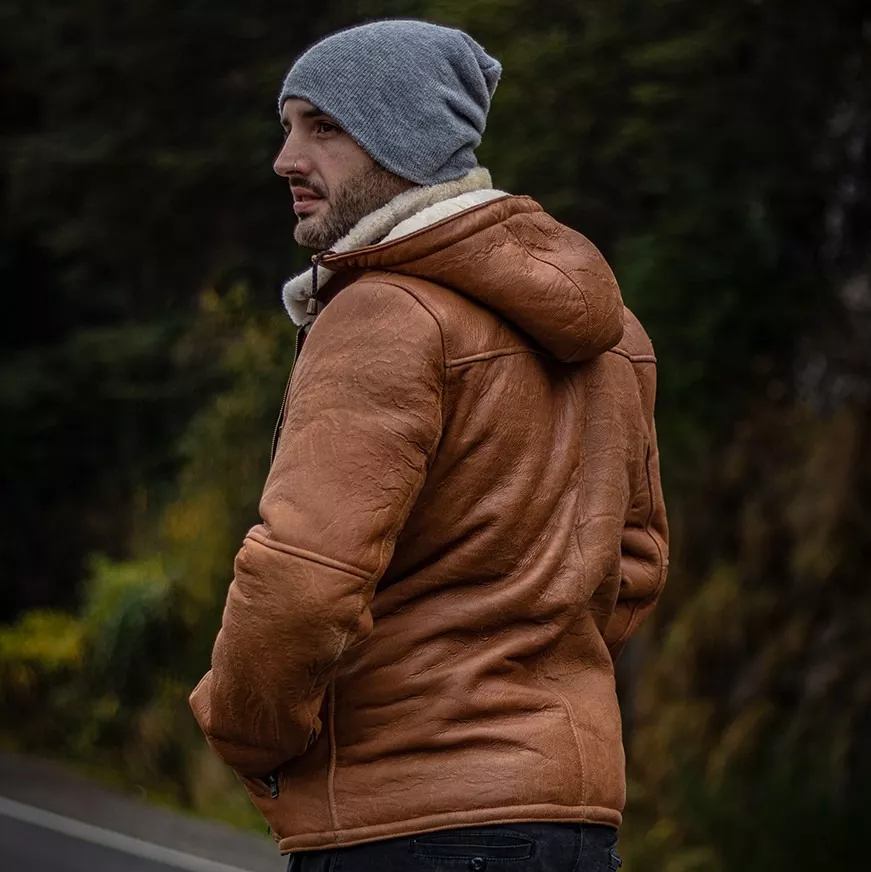 CAMPERA DE CUERO DE OVEJA 100% LEGITIMO DE HOMBRE  ART: KTM