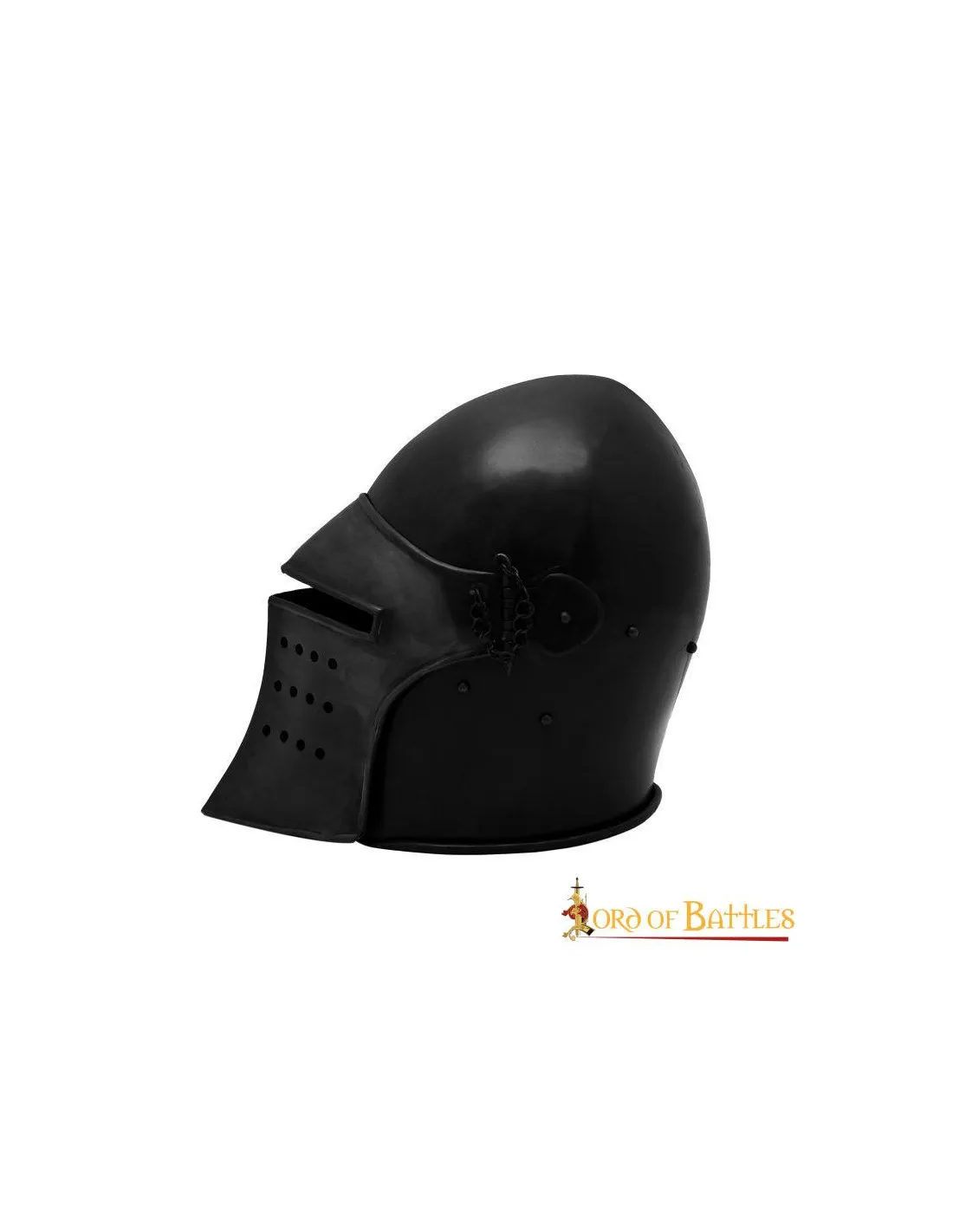 Casco de caballero negro con visera desmontable y forro de cuero
