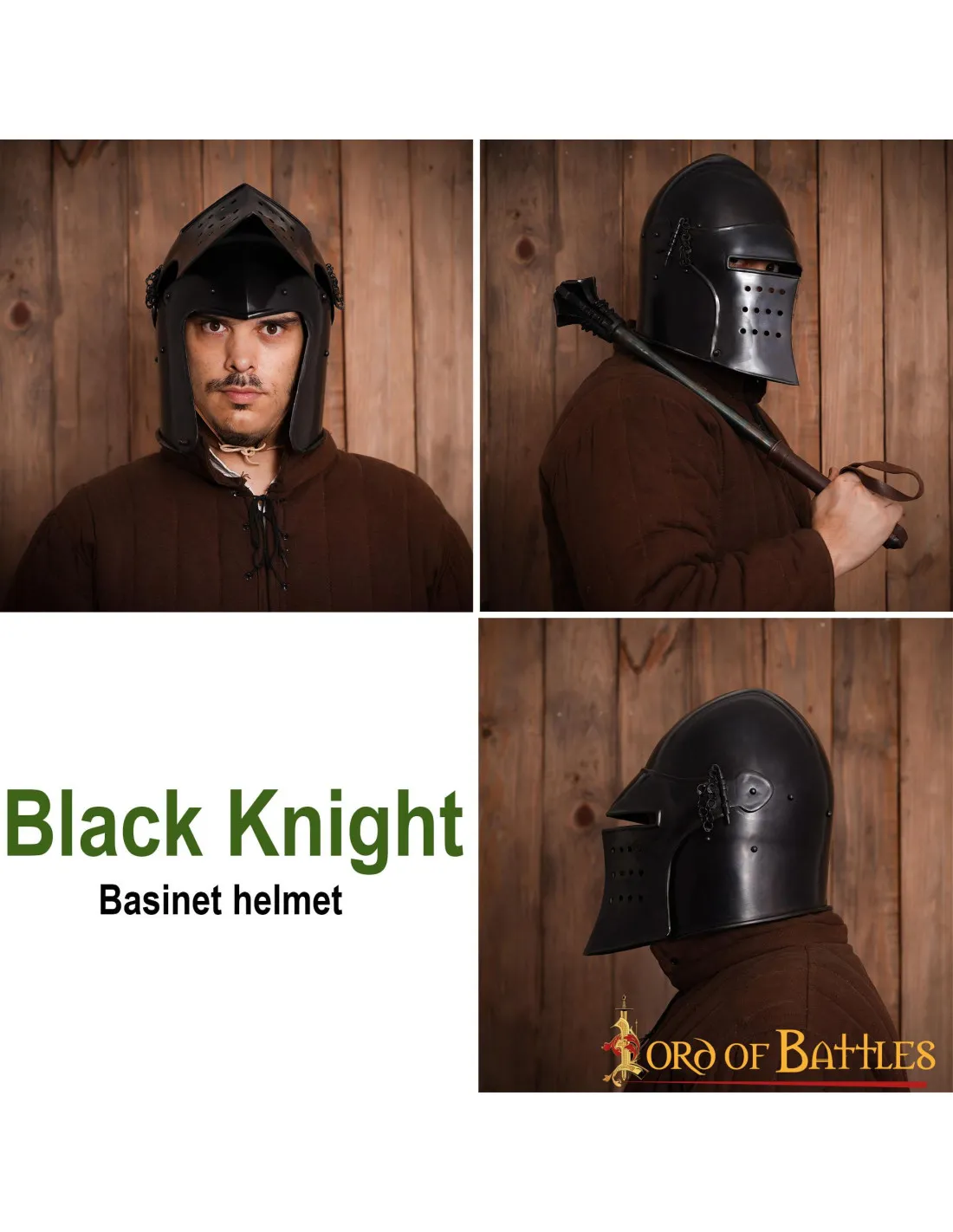 Casco de caballero negro con visera desmontable y forro de cuero