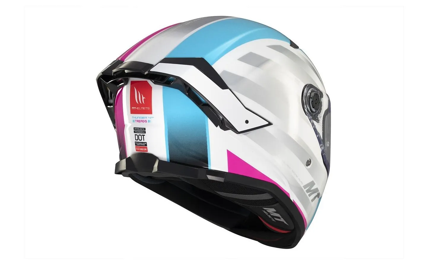 Casco Mt Thunder 4 Sv Treads C8 Gris Azul Rosa Brillo |308B37281|