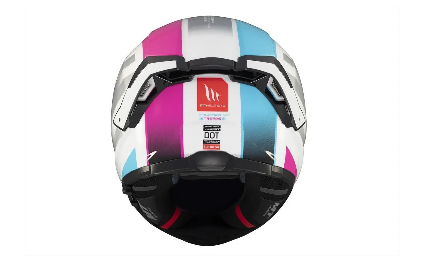 Casco Mt Thunder 4 Sv Treads C8 Gris Azul Rosa Brillo |308B37281|