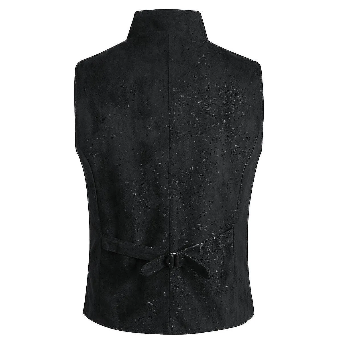 Chaleco de traje de doble pecho para hombre Retro Solid Color Stand Collar Vest