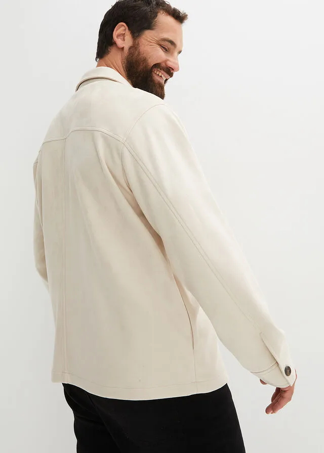 Chaqueta con aspecto de terciopelo Beige