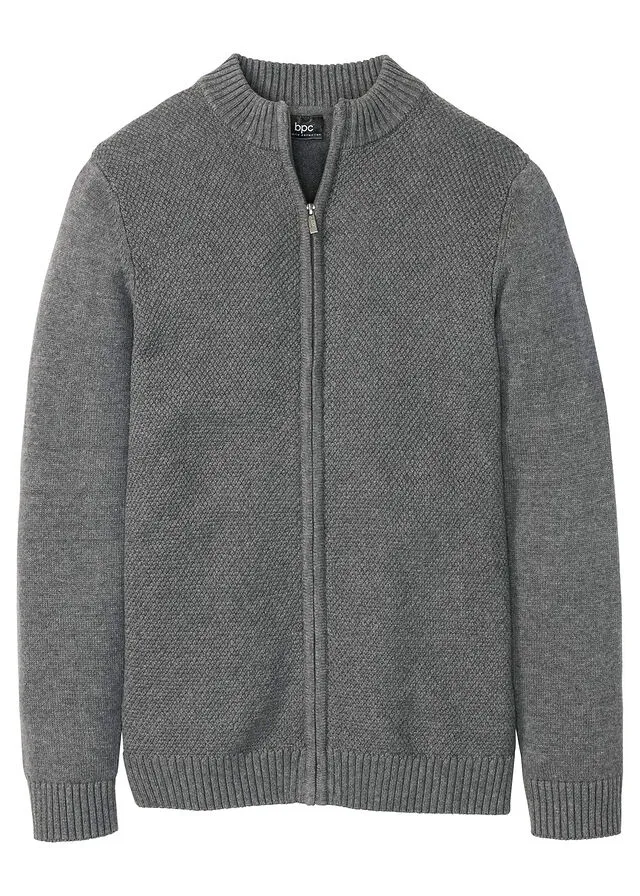 Chaqueta de punto con corte cómodo Gris jaspeado