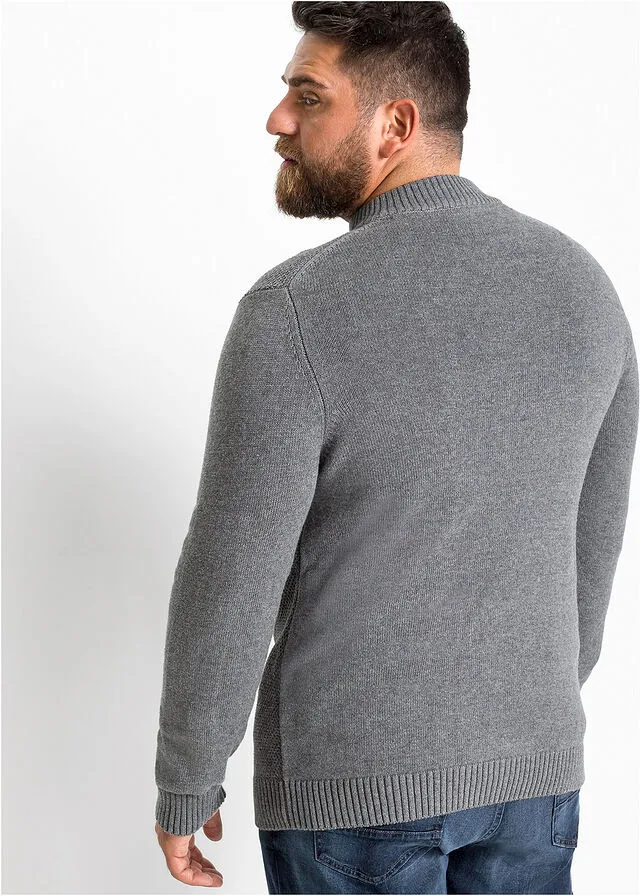 Chaqueta de punto con corte cómodo Gris jaspeado