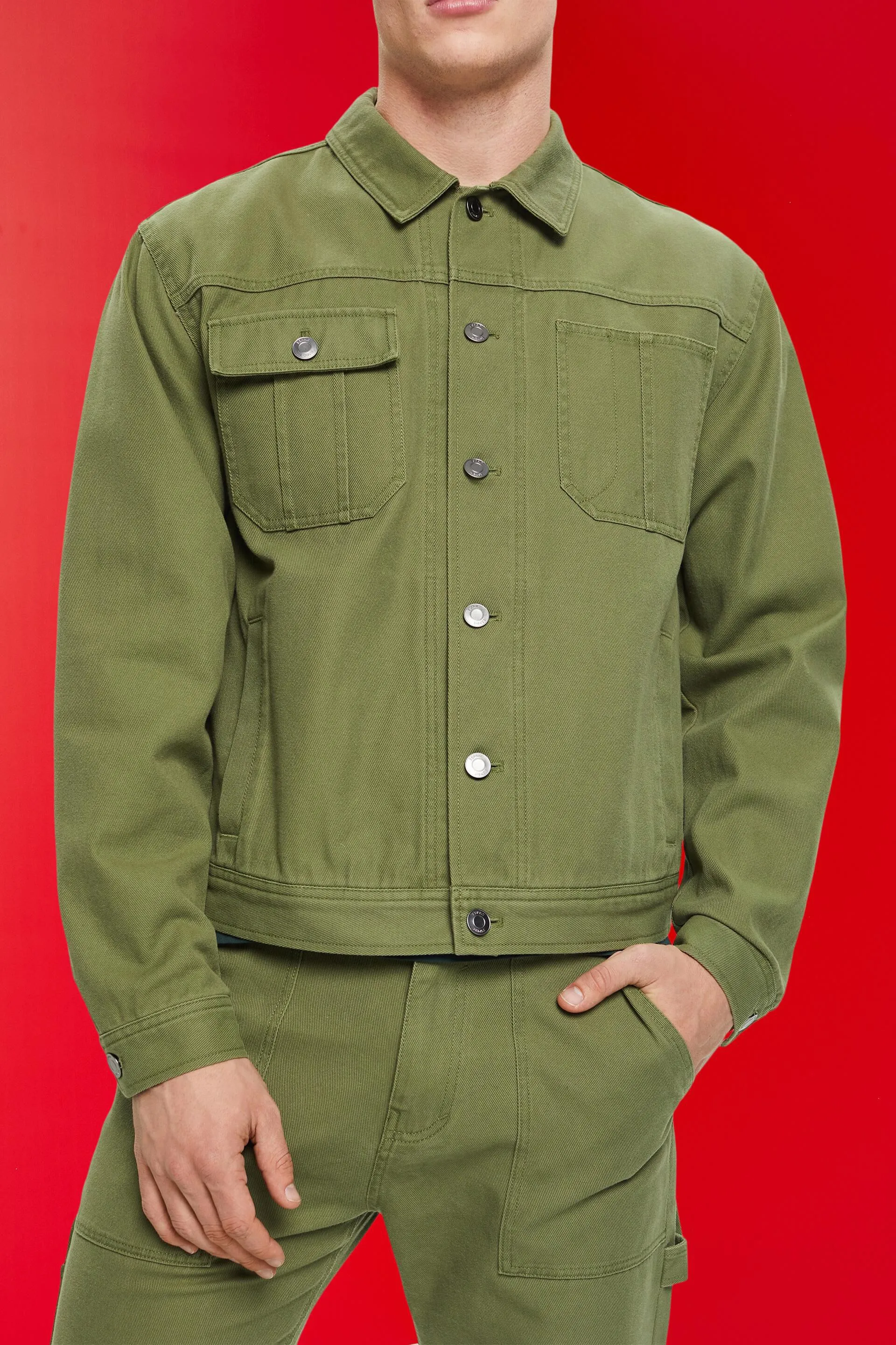 Chaqueta estilo camionero de algodón