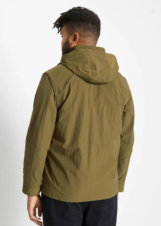 Chaqueta funcional 2 en 1 con mangas desmontables Verde oliva oscuro