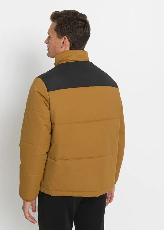 CHAQUETA FUNCIONAL DE CORTE HOLGADO MARRóN DORADONEGRO