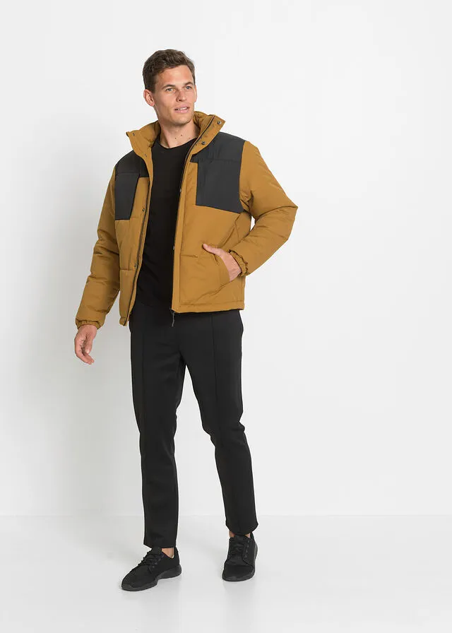 CHAQUETA FUNCIONAL DE CORTE HOLGADO MARRóN DORADONEGRO