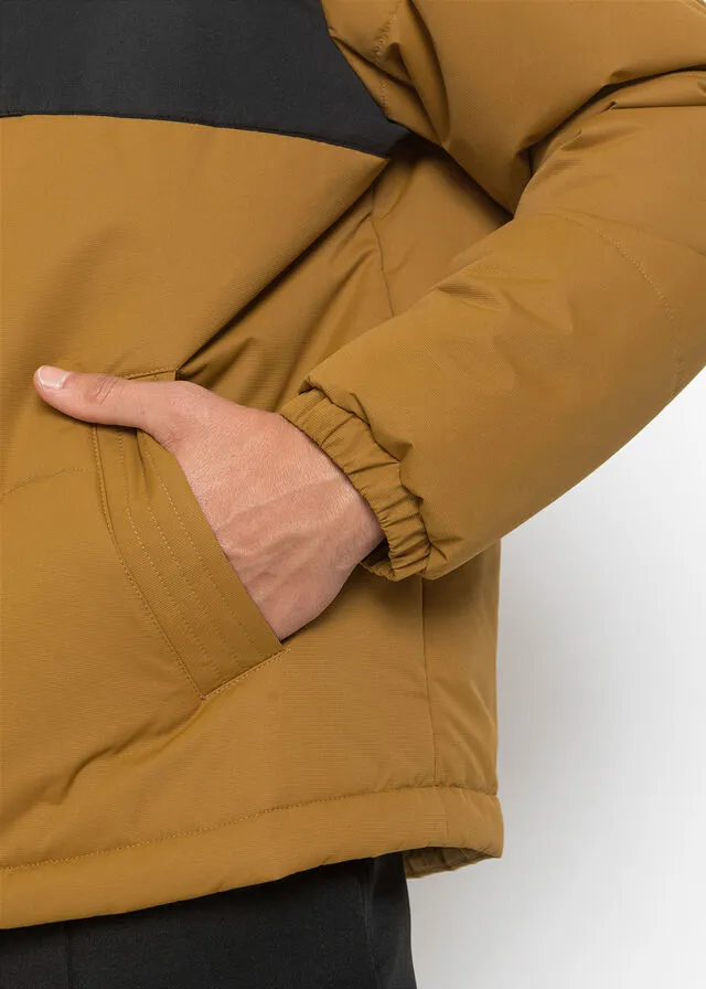 CHAQUETA FUNCIONAL DE CORTE HOLGADO MARRóN DORADONEGRO