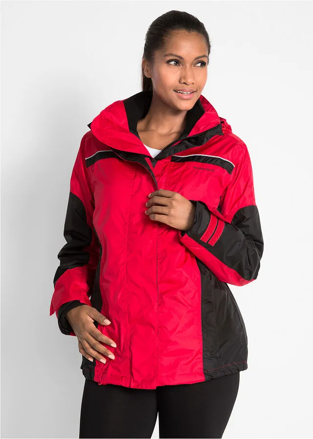CHAQUETA FUNCIONAL IMPERMEABLE 3 EN 1 ROJONEGRO