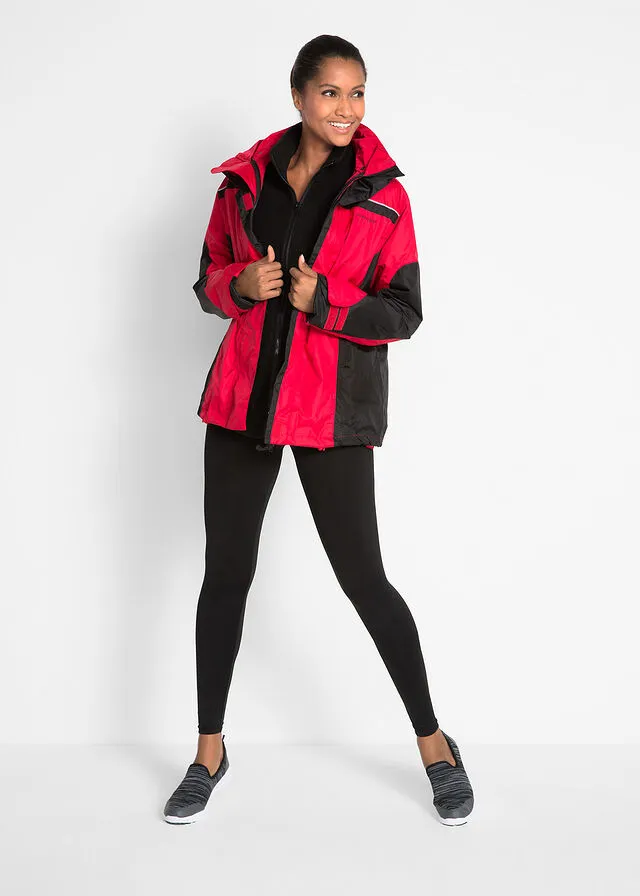 CHAQUETA FUNCIONAL IMPERMEABLE 3 EN 1 ROJONEGRO