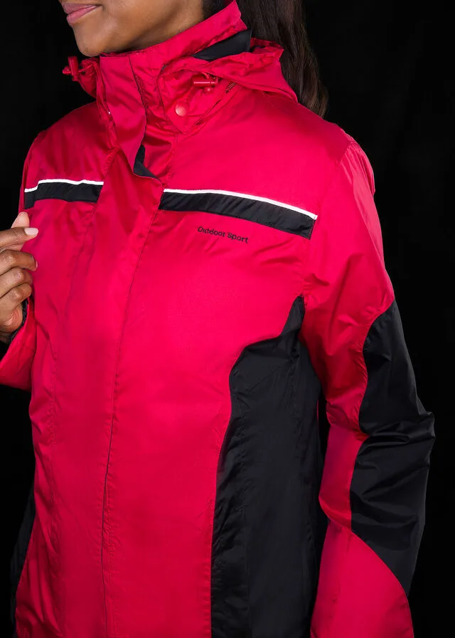 CHAQUETA FUNCIONAL IMPERMEABLE 3 EN 1 ROJONEGRO