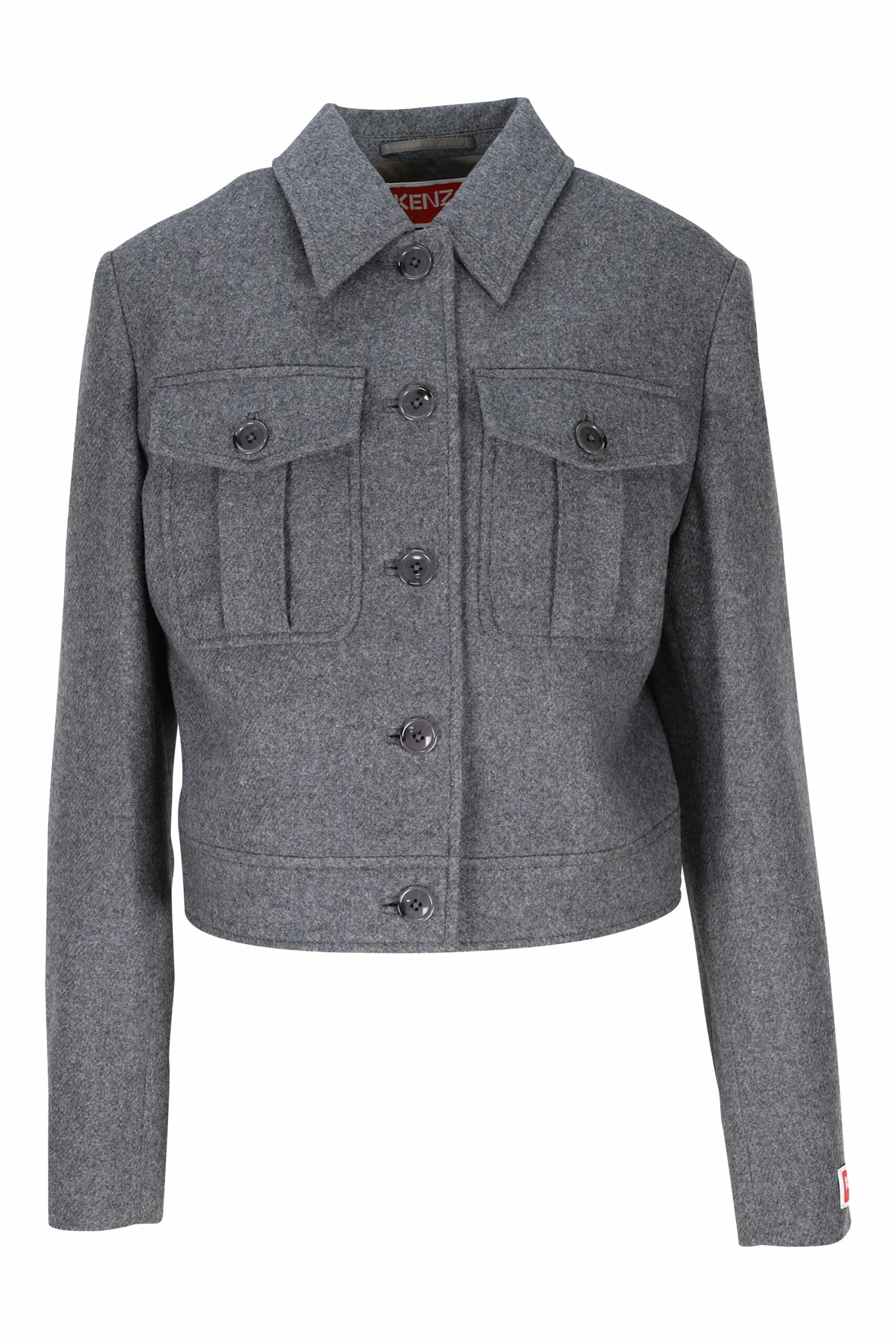 Chaqueta gris con minilogo en manga