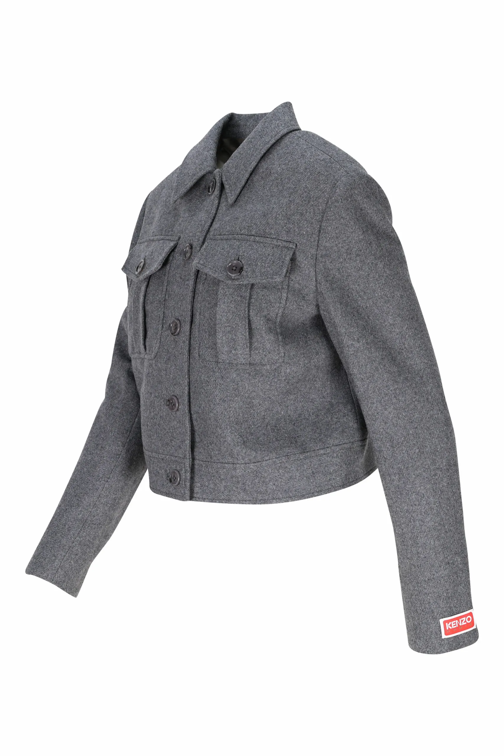 Chaqueta gris con minilogo en manga