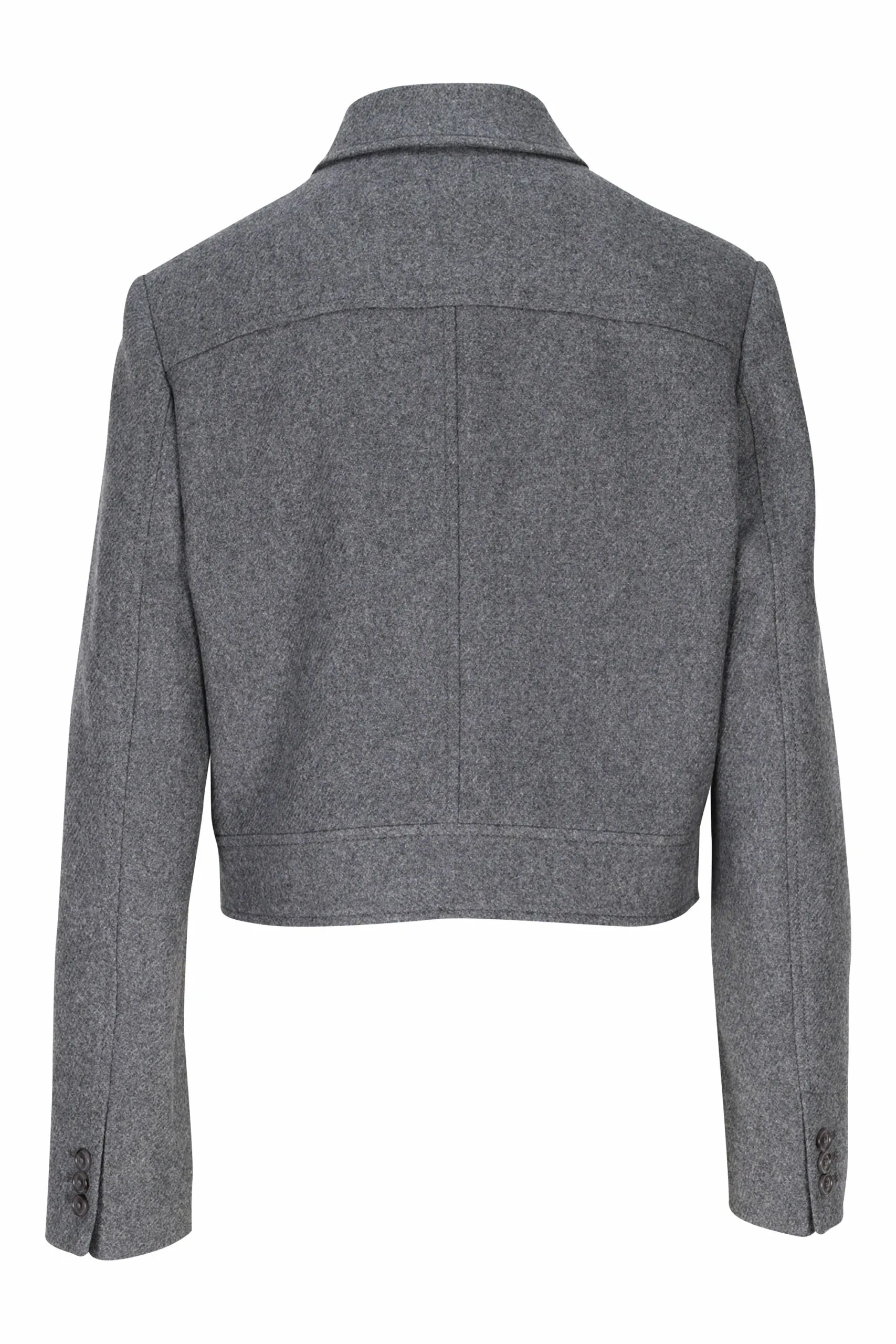 Chaqueta gris con minilogo en manga